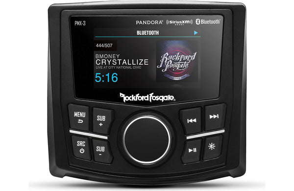 Rockford Fosgate PMX-3 Marine Digital Media Receiver with 2.7” Colour Display, USB Input For IPod/IPhone and Built-In Bluetooth
